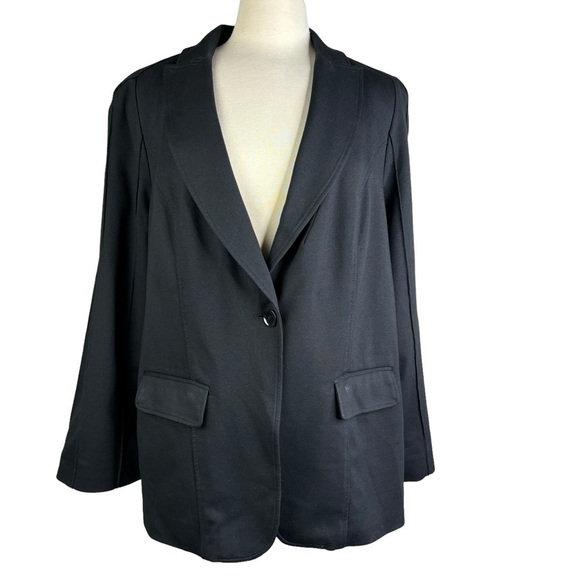 Lane Bryant Black Lined Career Casual Blazer One Button Front Close Mode… - Picture 2 of 13